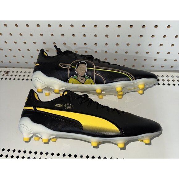 PUMA King Ultimate AG Pele Legends Pack Mens Soccer Cleats Size 10 Black Yellow